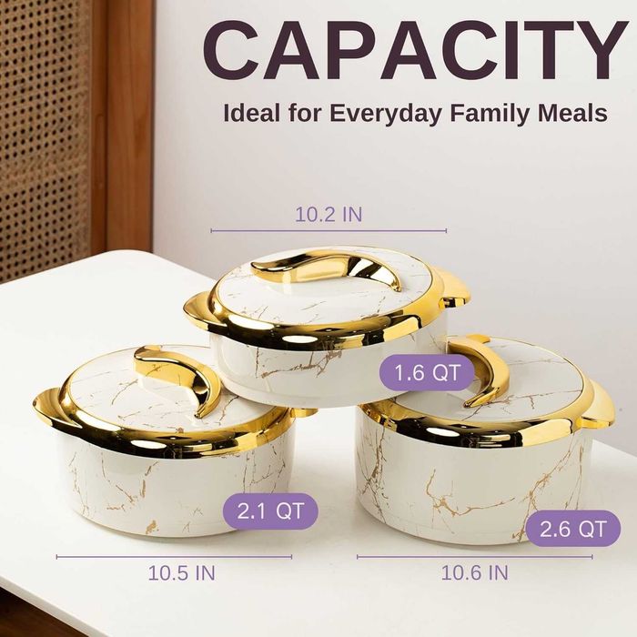 Luksusowy 3-częściowy zestaw naczyń termicznych 1,4/1,8/2,3