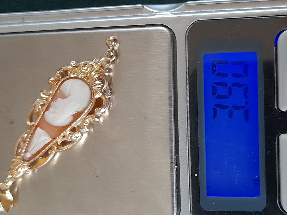 Piękna Stara kamea w złocie 585 14k