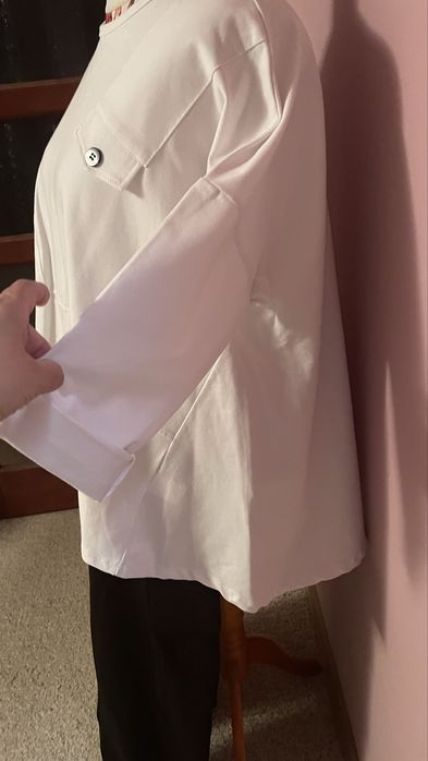 Śmietankowa tunika basic asymetryczny 40/42/44/46