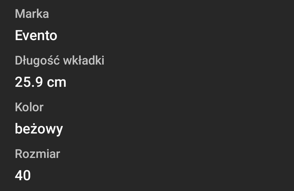 Klapki bezowe rozmiar 40