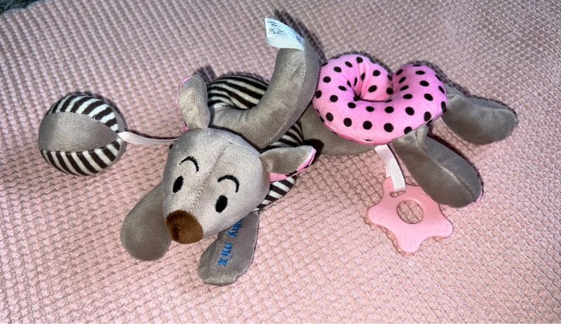 Pluszowa spirala sprężynka na wózek mysz myszka