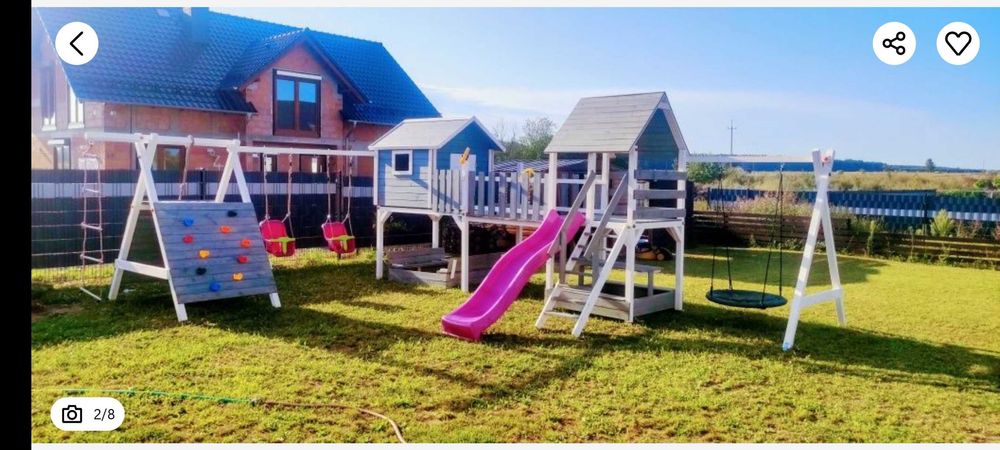 MONTAŻ GRATIS Plac zabaw Domek mostek Ścianka Bocianie gniazdo Piaskow