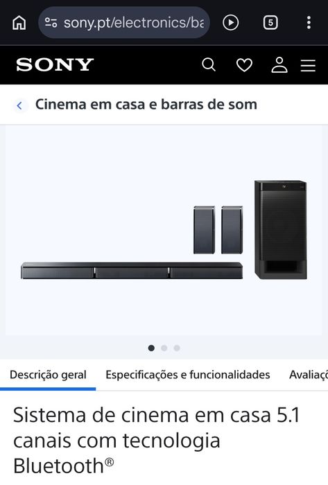 Sistema Som Sony Surround 5.1