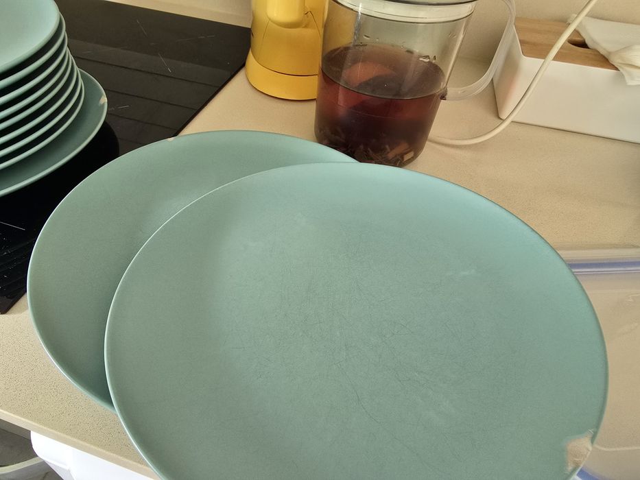 Conjunto de loica verde água