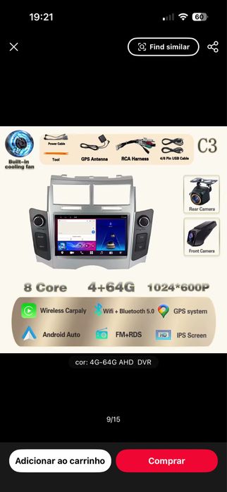 MULTIMEDIA Para toyota yaris xp90 vitz Platz 2005-2012 android 15 7 polegada rádio do carro carplay multimídia player + GPS