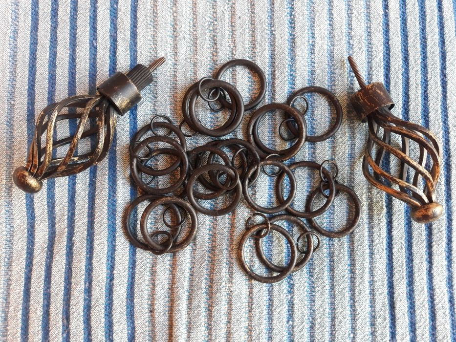 Suportes cortinas bronze - preto