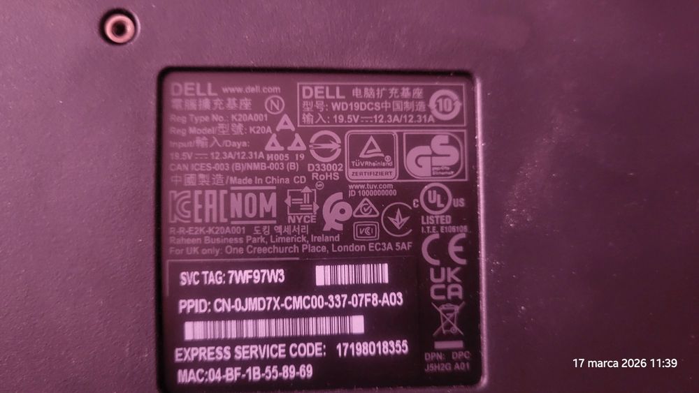 Stacja dokujaca Dell Wd19Dcs