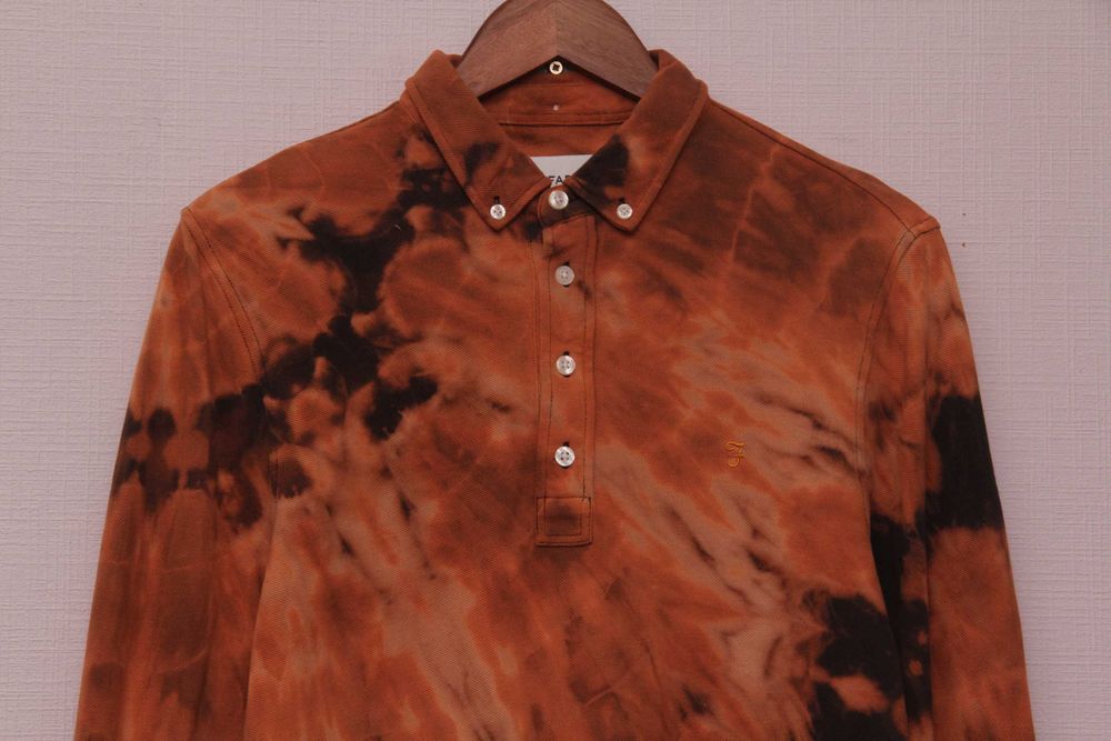 FARAH рр S поло из хлопка пике bleach dye