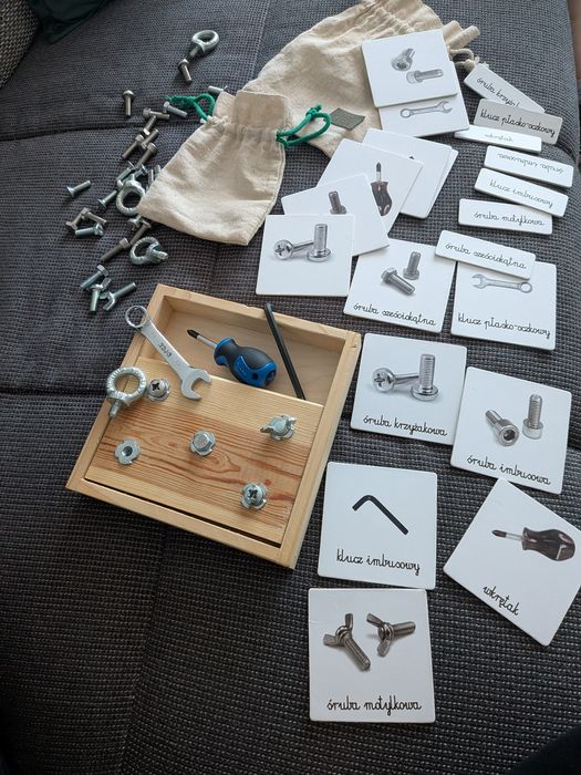 Montessori mały majsterkowicz śrubki śrubokręty Zabawki z duszą