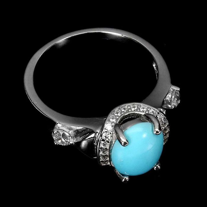 Кольцо из серебра 925 пробы с бирюзой Размер 18
