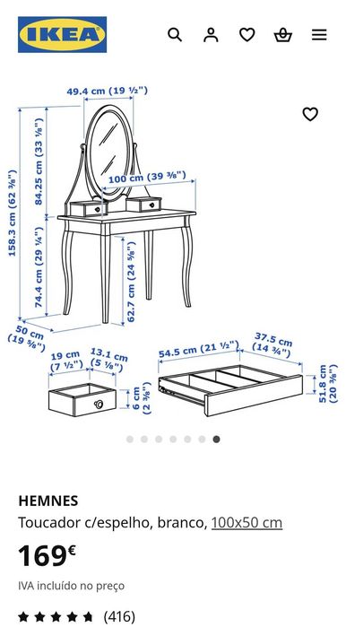 Mudança!! Toucador ikea lindo versátil e moderno com espelho e gavetas