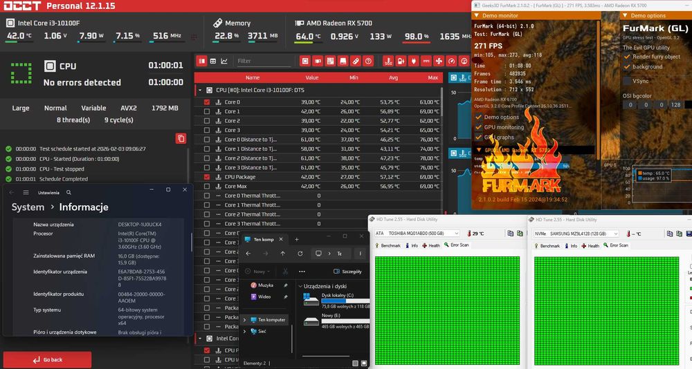 Radeon Rx 5700  | Intel I3 10100F | 16GB DDR4 | Komputer do Gier |