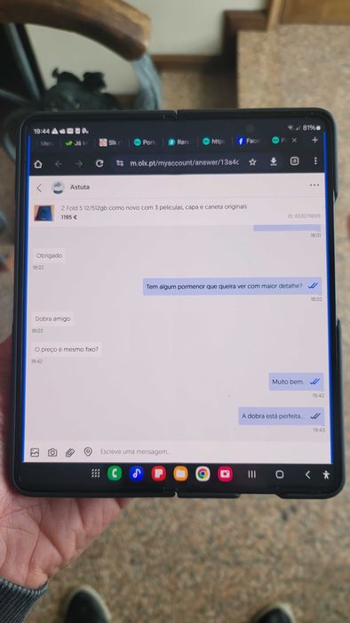 Samsung Z Fold 5 12/512 + 2 Capas + S Pen