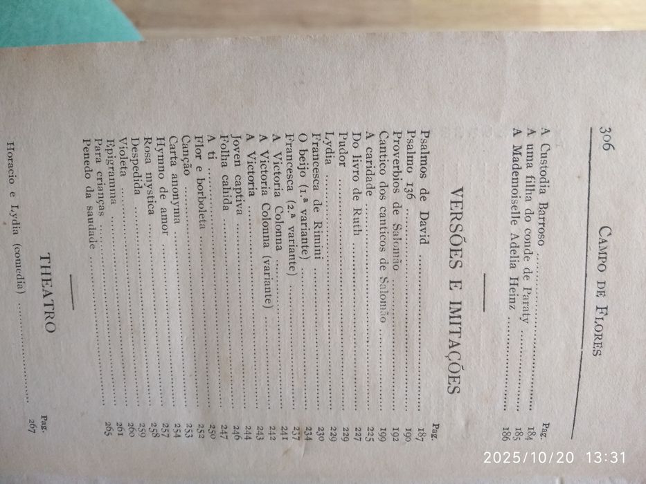 Livro Campo de Flores de João de Deus