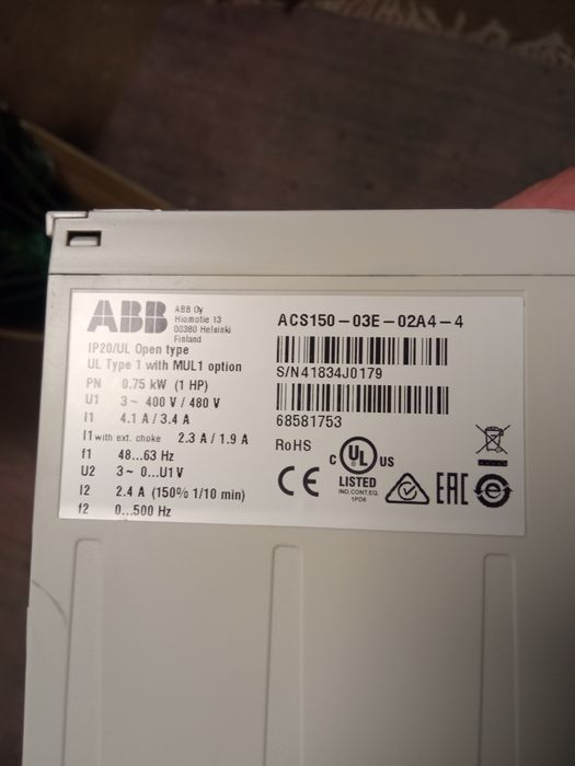 variador de frequência Entrada a 230v 0,75 kW (1 cavalo )