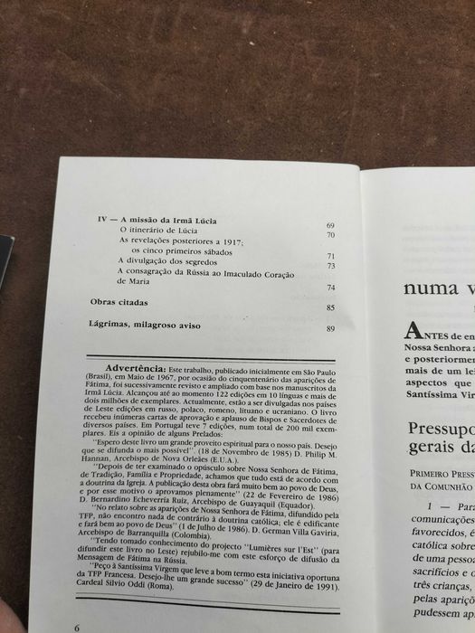 Livro " As Aparições e a Mensagem de Fátima "(CXL1)