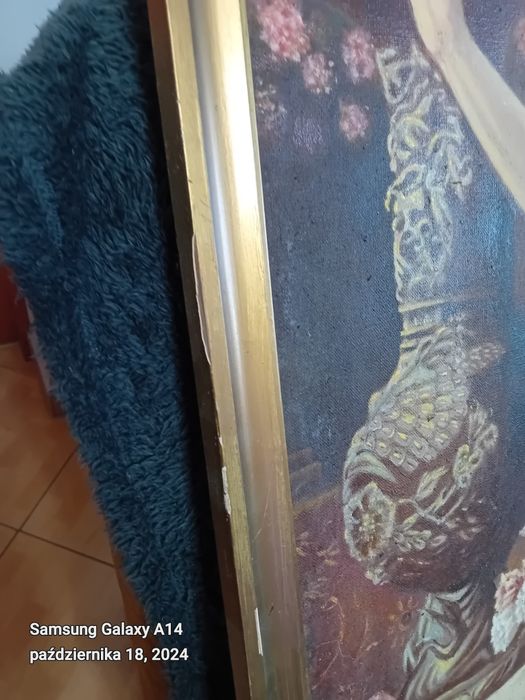 Dama w liliowej sukni - malowany ręcznie na płótnie