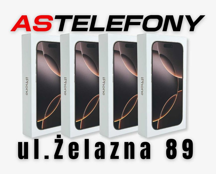 NOWY iPhone 16 Pro Max 256GB Tytan Pustynny 5100zł Żelazna 89 W-wa