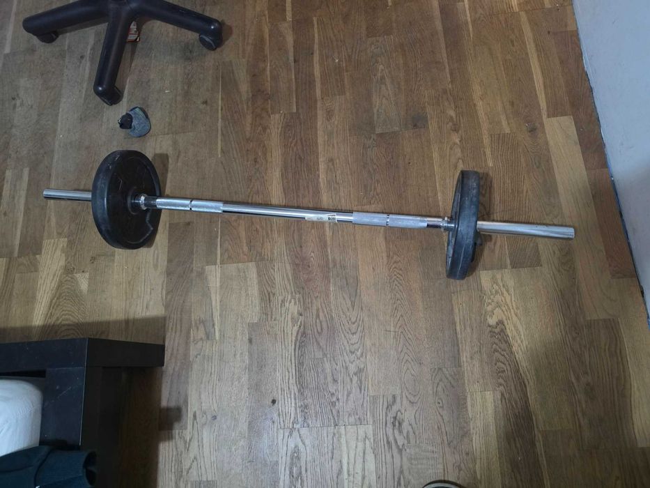 sztanga prosta z cieżarkami 2x 5kg