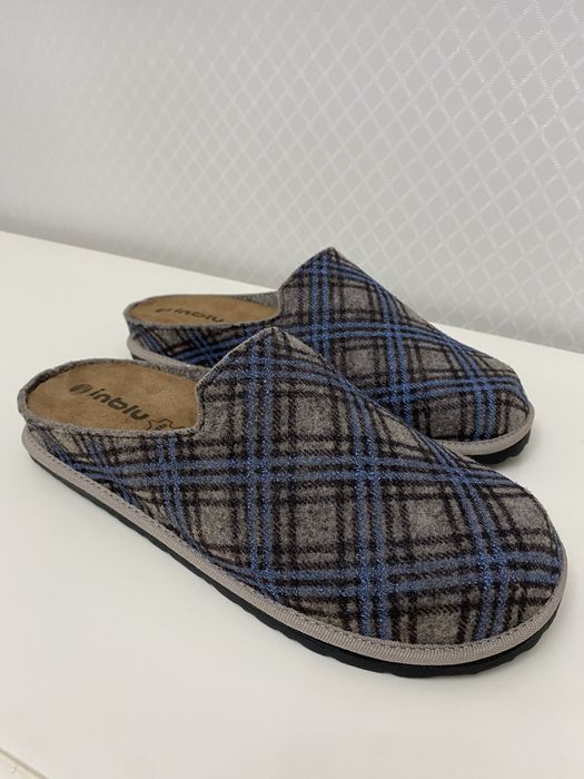 Чоловічі тапочки  Inblu,анатомічна замшева устілка.Бежеві та сірі