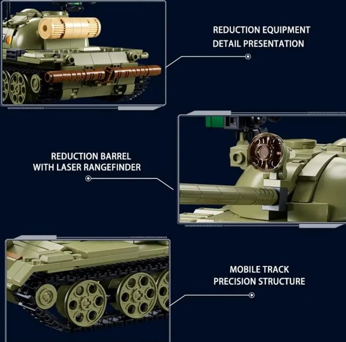 Конструктор Армия 3 в 1 SLUBAN M38-B1135 "Танк Т-54S", 604 дет.