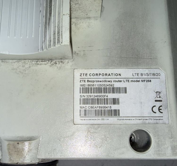 Router LTE ZTE MF258 – kompletny zestaw, w pełni sprawny