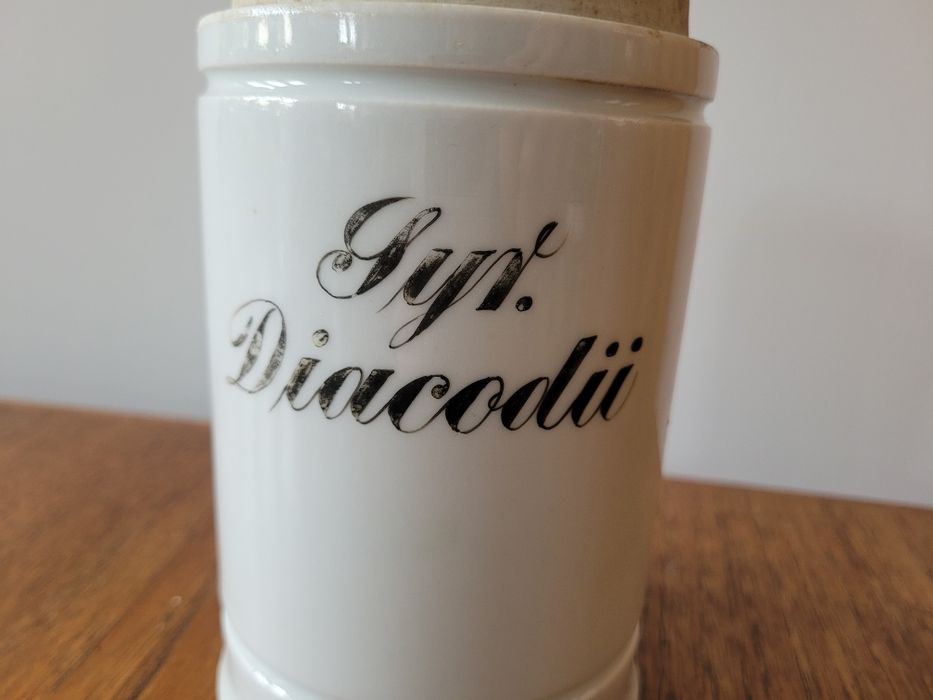 Pojemnik apteczny porcelana Syr. Diacodii vintage