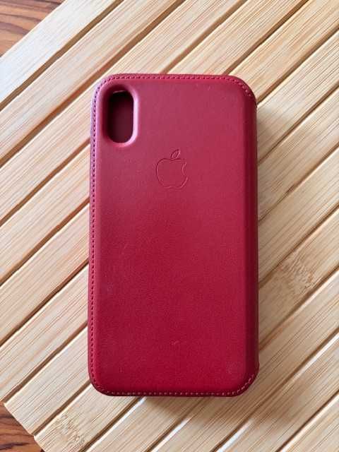 Apple iPhone 10s Xs estojo de couro original vermelho