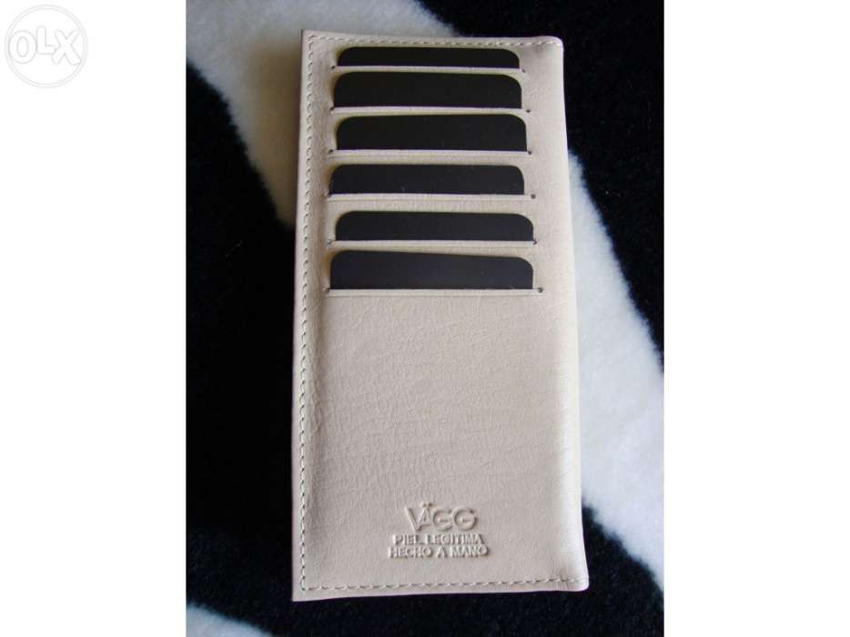 Porta-cartões e cheques em pele genuína NOVO