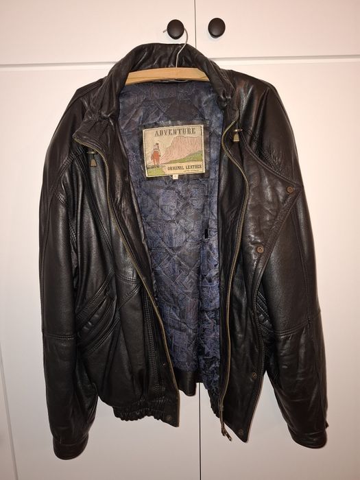 Kurtka skórzana, prawdziwa włoska skóra, wzrost 184-188 cm