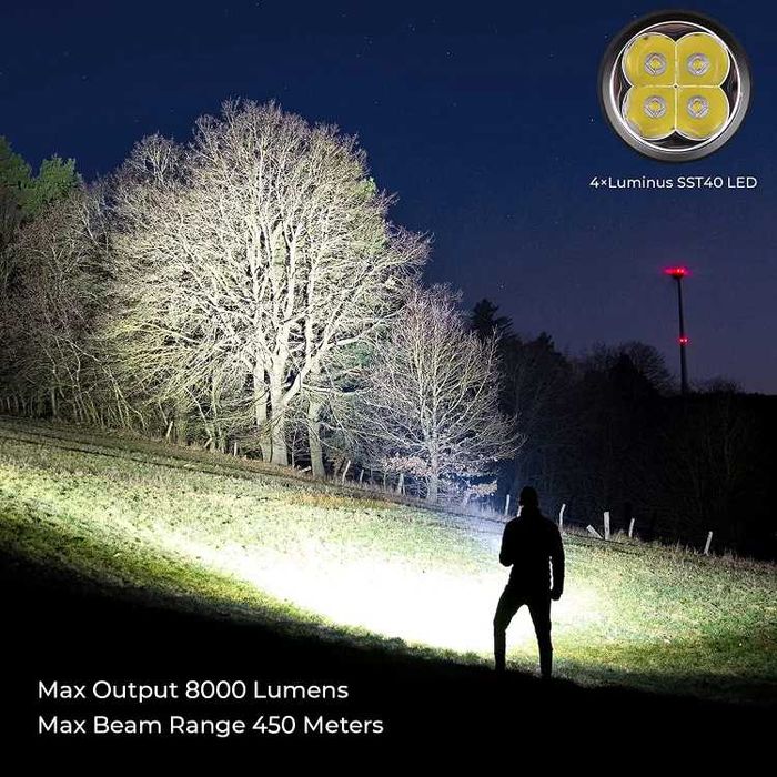 Latarka Sofirn SP36 Pro 8000lm + 3 x akumulator