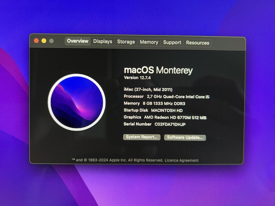 IMac12,2 A1312 1TB 8GB Intel Core i5