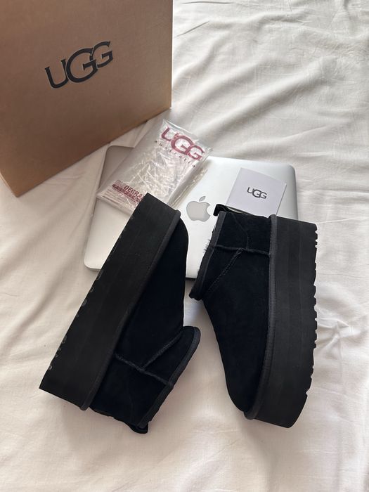 Уггі UGG Ultra Mini Hight Platform Black 5см Угг