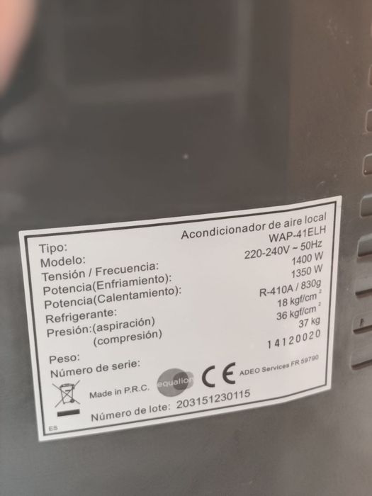 Ar Condicionado Portátil da Marca Equation