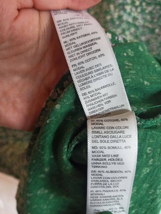 FAT Face 38 modal bawełna sukienka zielona łączka kwiatuszki