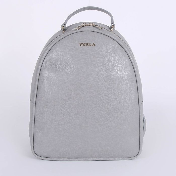 FURLA Robin Medium Leather Backpack Grey шкіряна сумка рюкзак жіноча