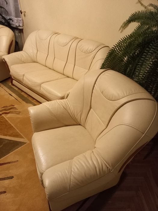 Komplet wypoczynkowy skórzany