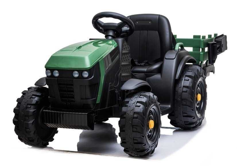 Traktor na akumulator dla dzieci Miękkie koła EVA Pilot zielony