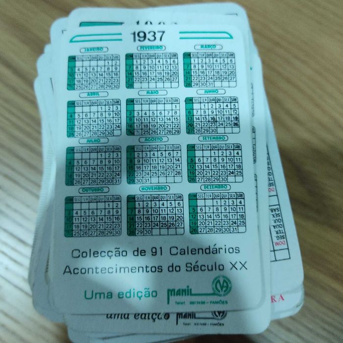 Calendários de Bolso (anos 70, 80 e 90, Etc..)