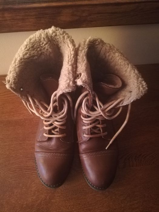 Buty skórzane ocieplane