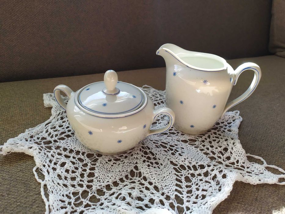 Porcelanowa cukiernica i mlecznik KPM ROYAL IVORY 1937-45 Waldenburg