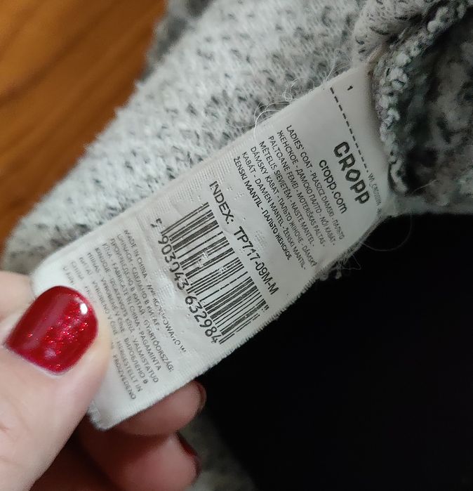 Szary płaszcz damski Cropp r M 38 kurtka wiosenna