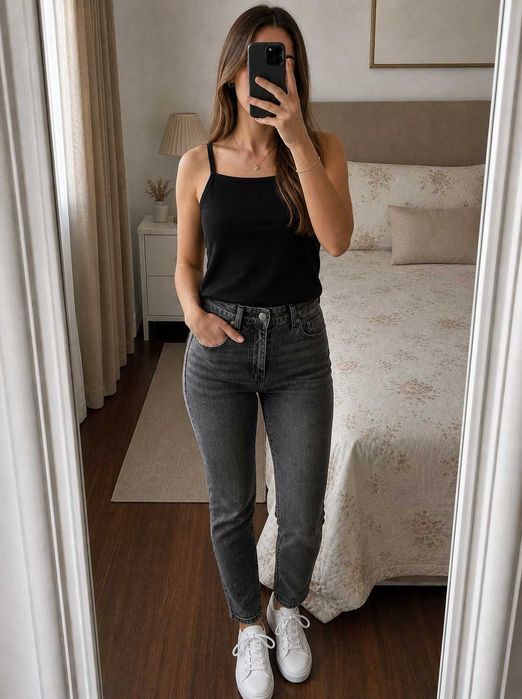 Basic Black Top - Size 44 - Comfortable and Versatile!