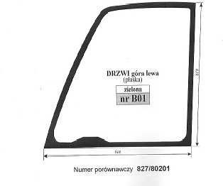szyba ładowarka teleskopowa JCB 526-56 - drzwi górna nr B 01