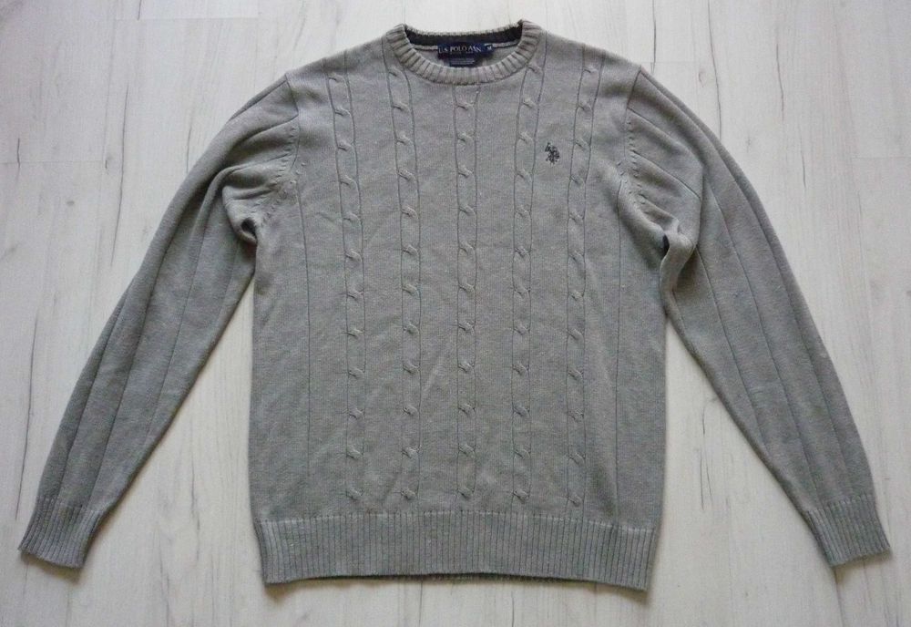 Męski sweter U.S. POLO ASSN rozmiar M L szary wysyłka gratis!