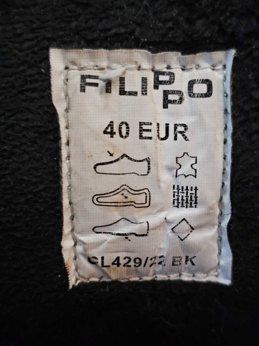 Skórzane botki / workery FILIPPO r. 40 – Skóra naturalna, zamek (styl Martens)