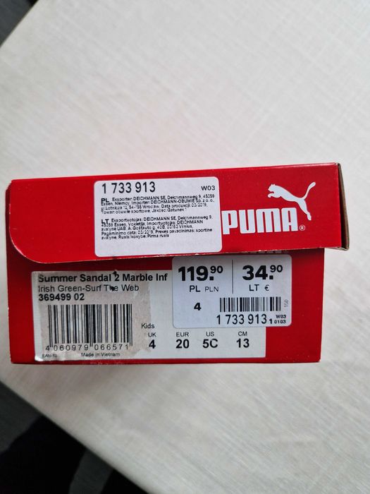 Nowe sandały dla chłopca Puma