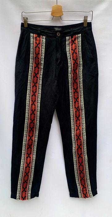 Spodnie Czarne Zara Man S Wzory Aztec Czerń