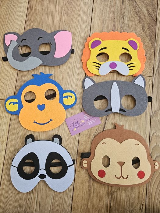 Дитяча детская маска з фетру тварин мишки корови коня зайця оленя тигр