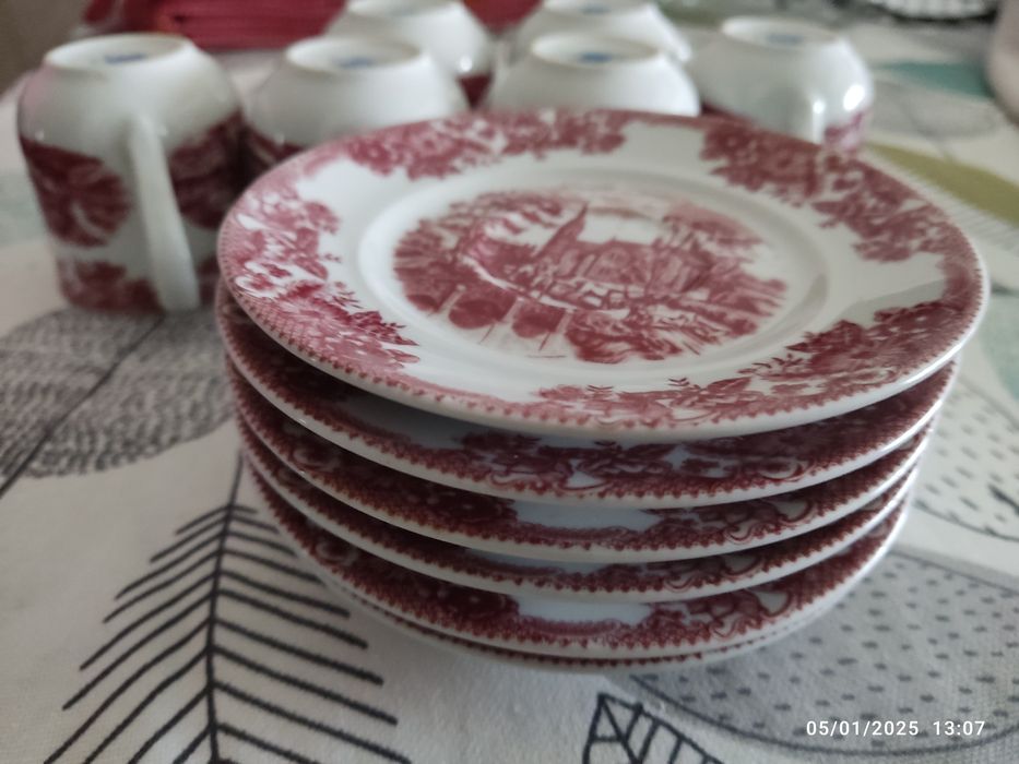 Conjunto completo de café, porcelana artesanal novo